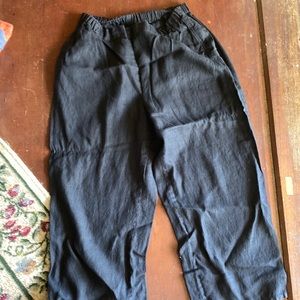 Black flax pants
